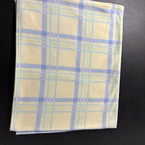 Vtg Carters Carter’s Yellow Blue‎ Plaid Fleece Lovey Baby Security Blanket 33x28